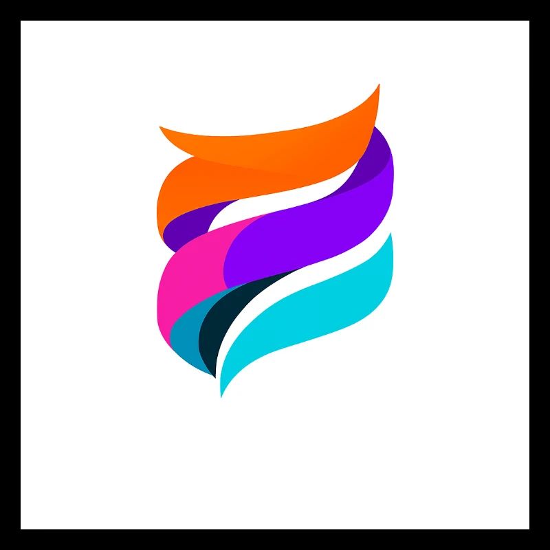 Ruban coloré forme abstrait