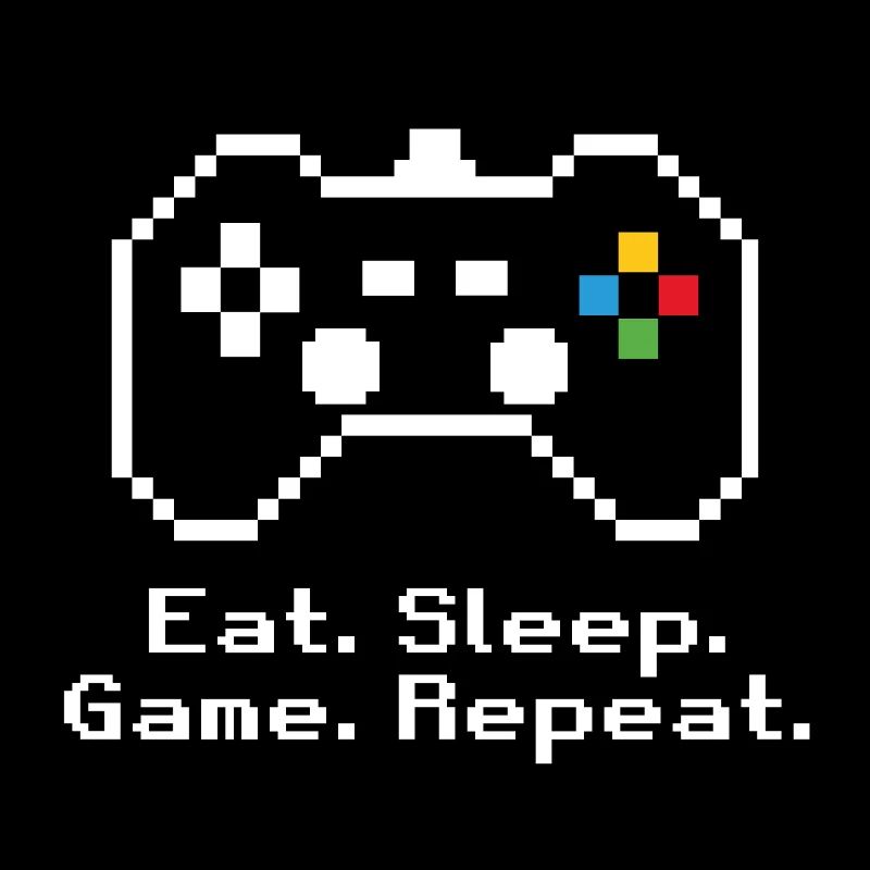 RETRO GAMING // EAT. SLEEP. GAME. REPEAT. WHITE