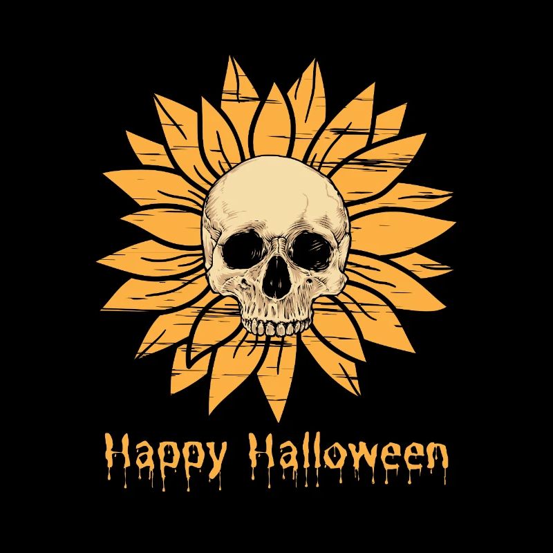 Sunflower Skull Halloween