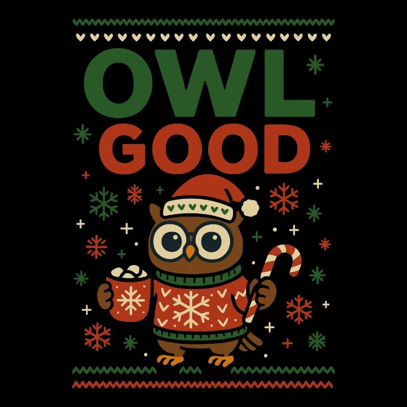 Owl Good Lustige Weihnachts Eule Ugly