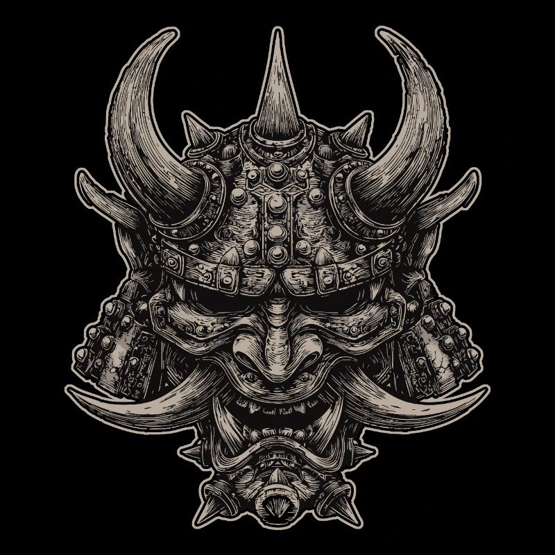 Casque de Samouraï Démoniaque, Masque Oni