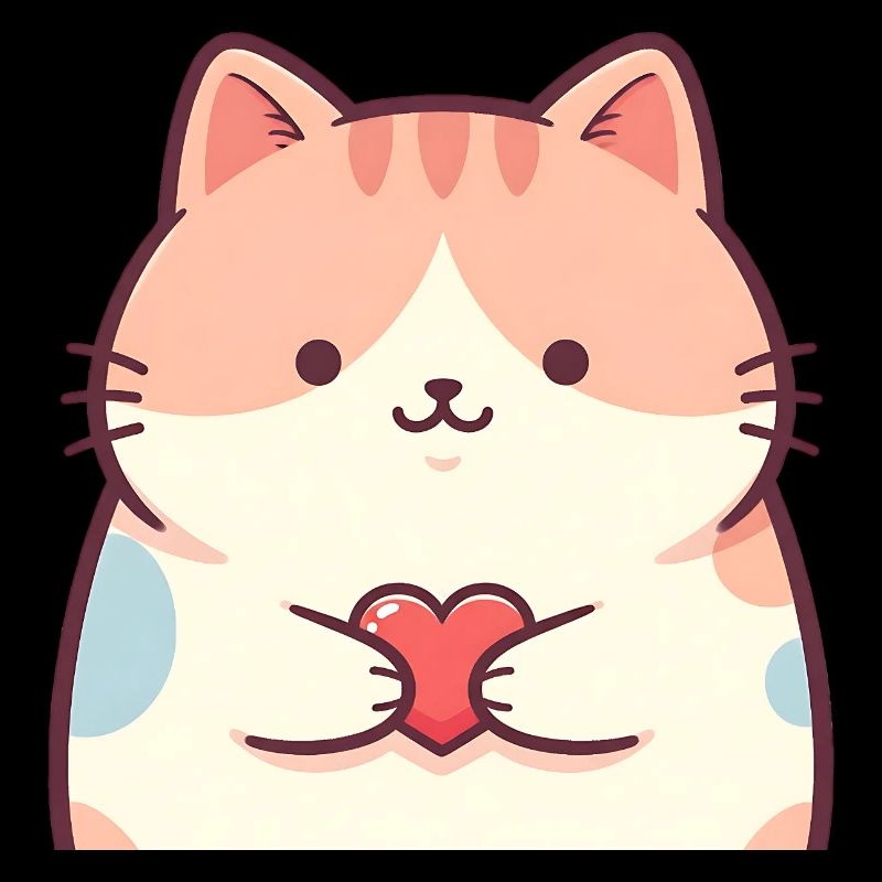 Kuschelkätzchen Herz Cartoon Katze