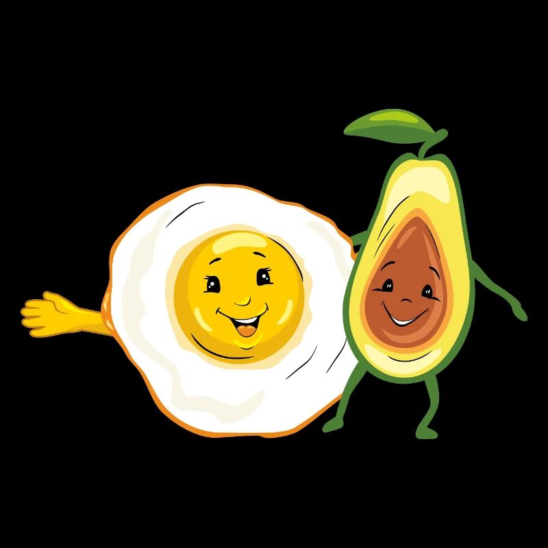 Cartoon_smiling_fried_egg_and_avocado