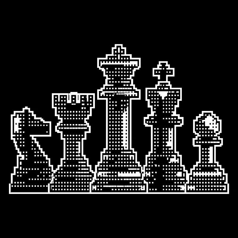 Chess Pixel Figures for Men Gift Retro