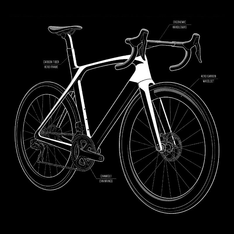 Dessin à vélo de route avec lettrage – Technologie