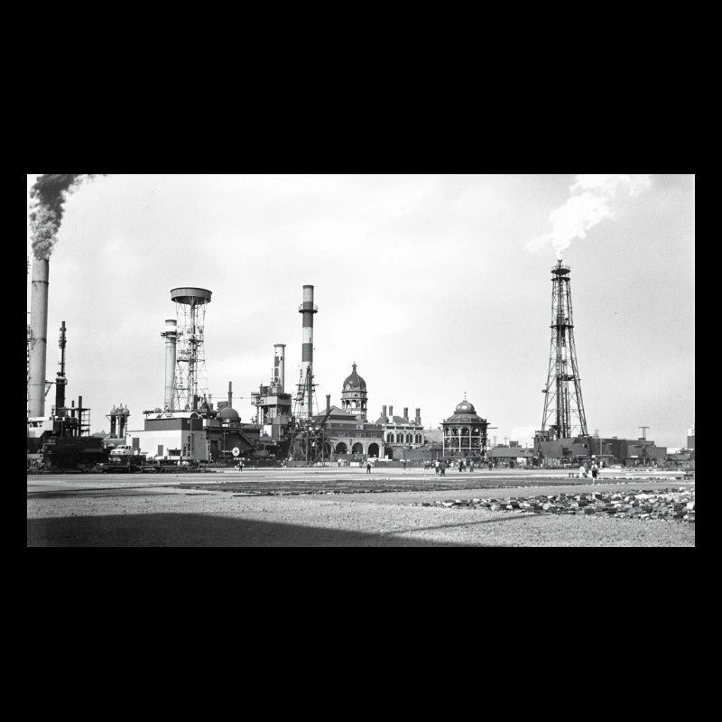 Industrielle Dampflandschaft Retro