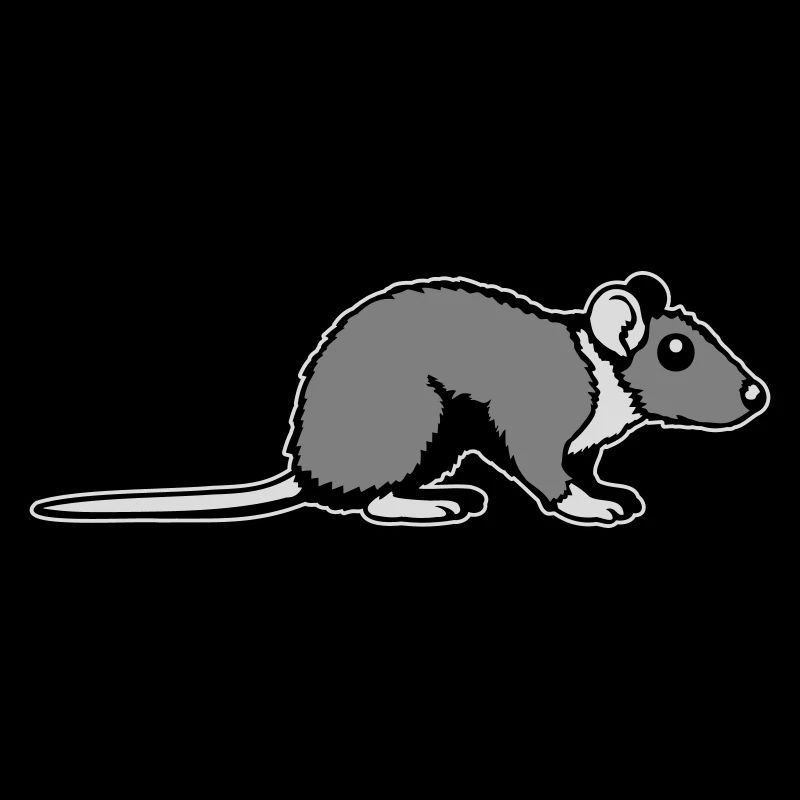 Rat Side Profile Cute Funny Rodent Animal Comic