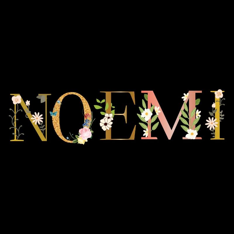 Le nom NOEMI décoré de fleurs