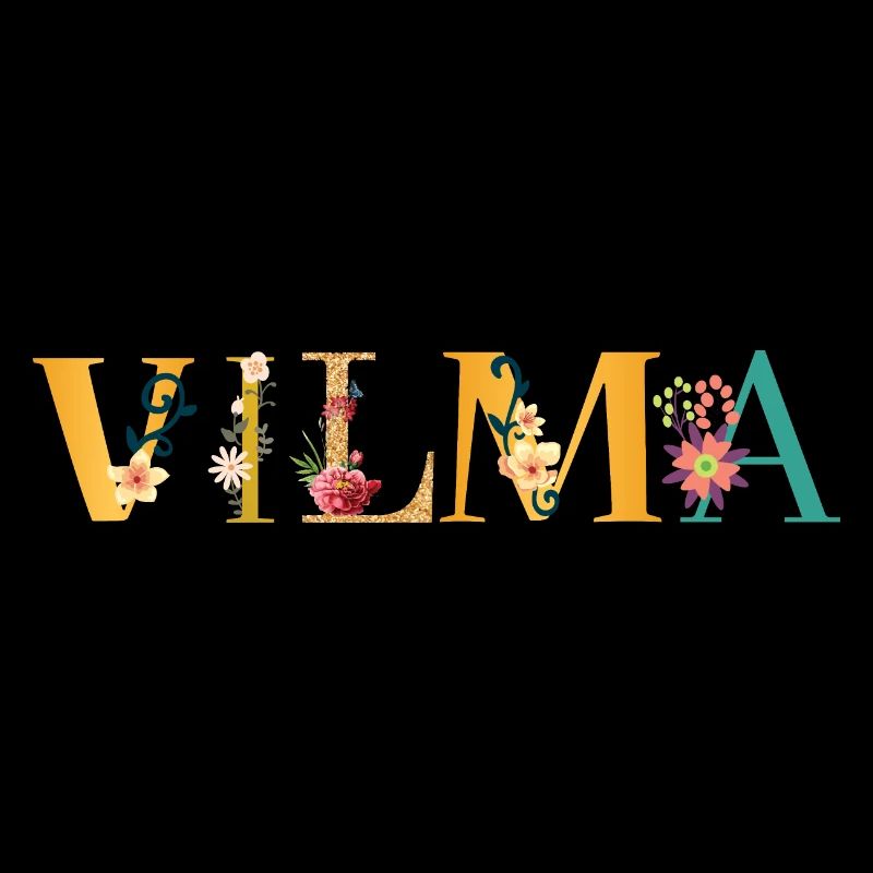 VILMA Name mit Blumen geschmückt