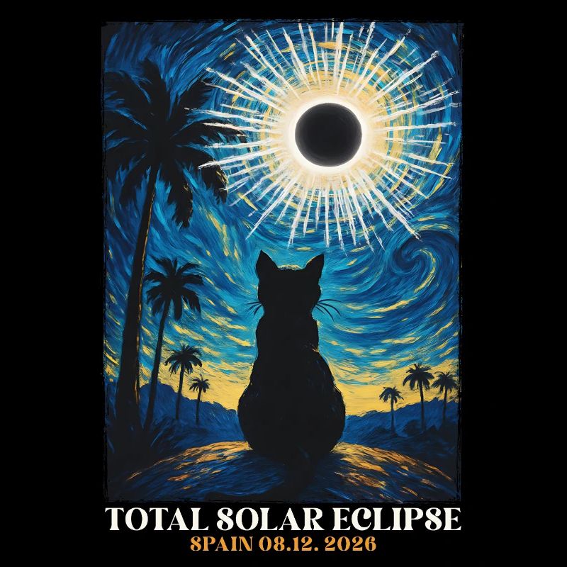 Total Solar Eclipse Van Gogh Style Spain 2026
