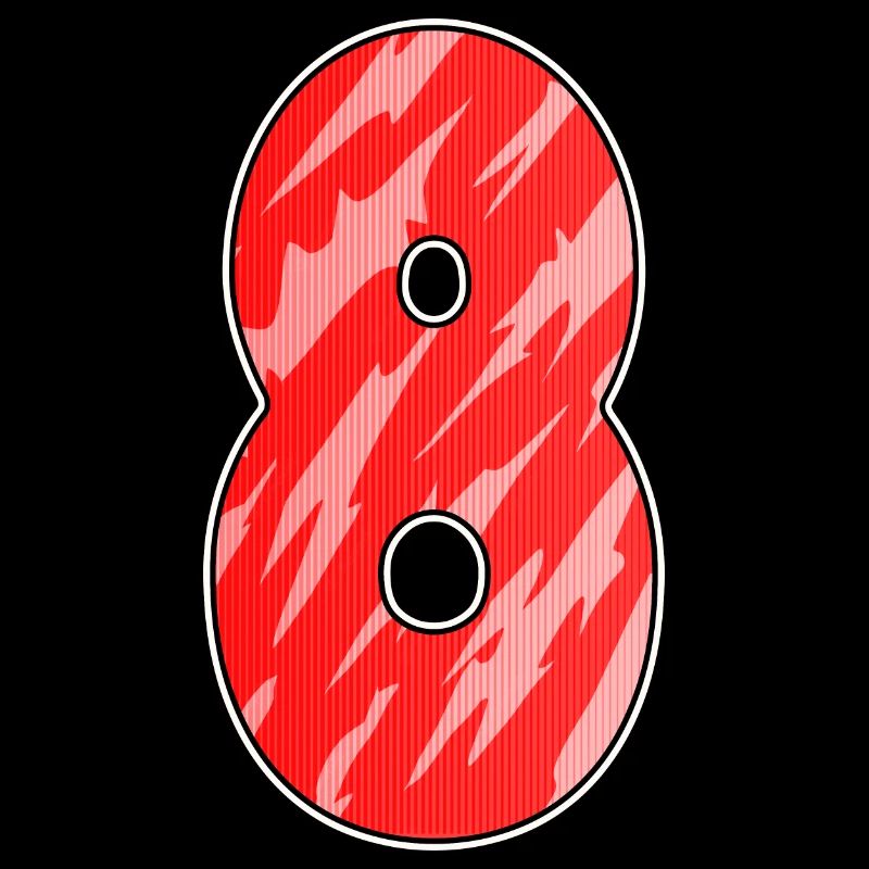 Number 8 Number Eight Motif Red Pattern
