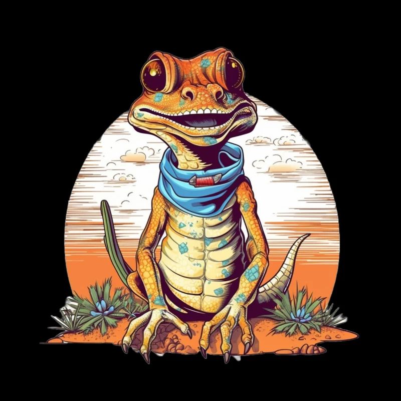 Mythical Creature Gecko with Necker Scarf