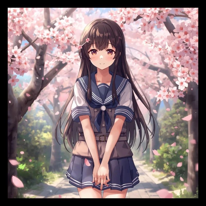 Kirschblüten Schulmädchen