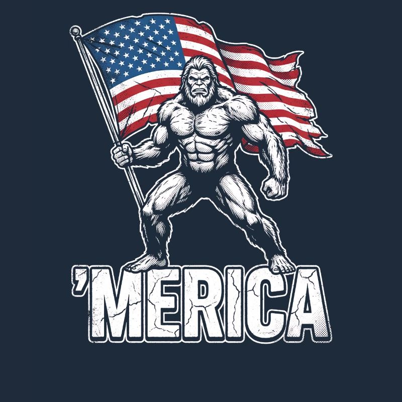 America Bigfoot Funny 4th of July Bigfoot Ameri