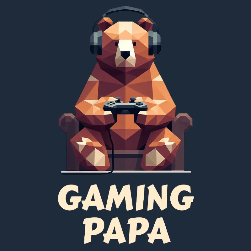 Bear with gaming headset and controller