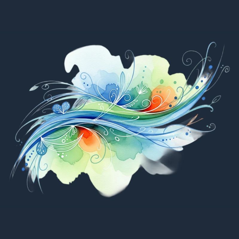Formes fluides : conception abstraite à l’aquarelle