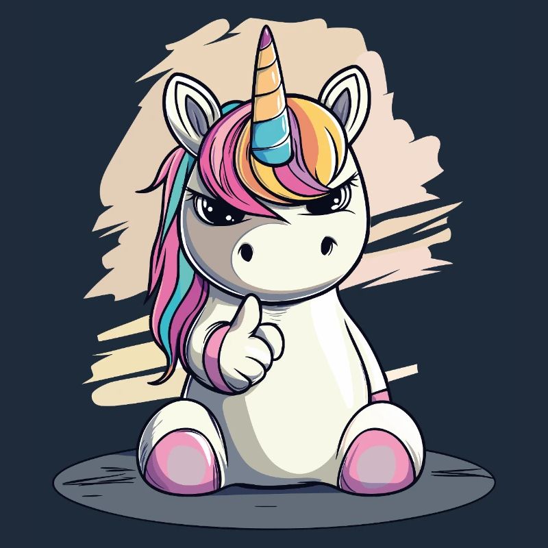 Licorne effrontée avec index – Mignon et cool