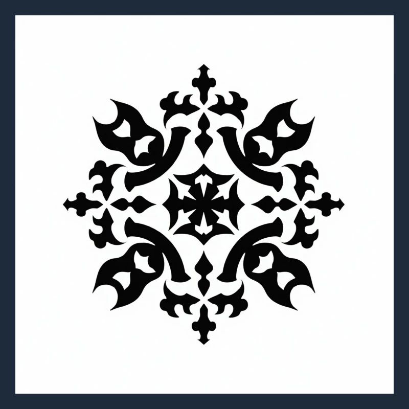 Intricate Black Snowflake Pattern