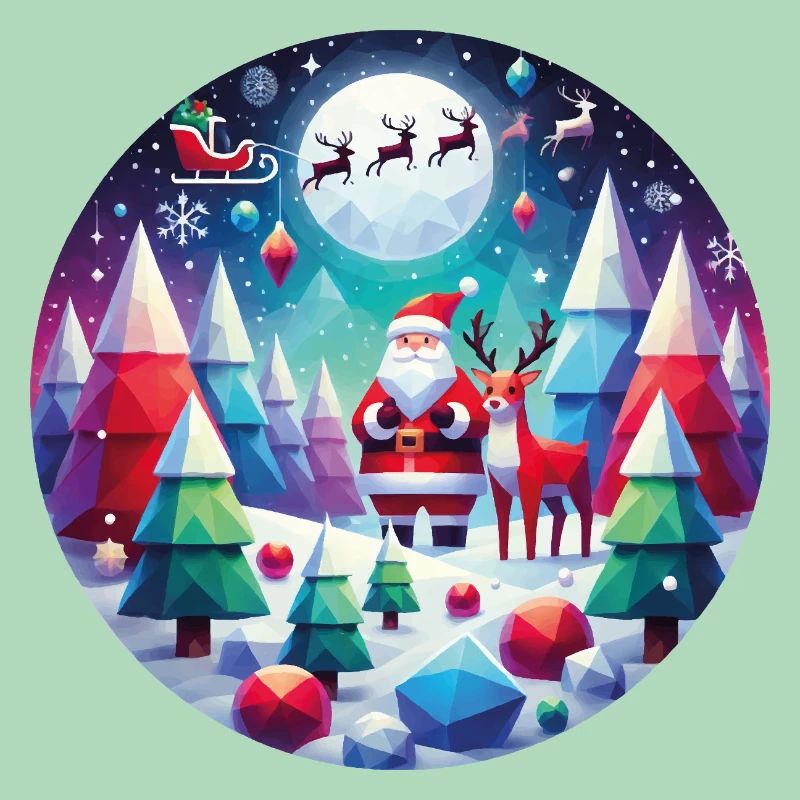 Geometric Christmas idyll Santa Elche