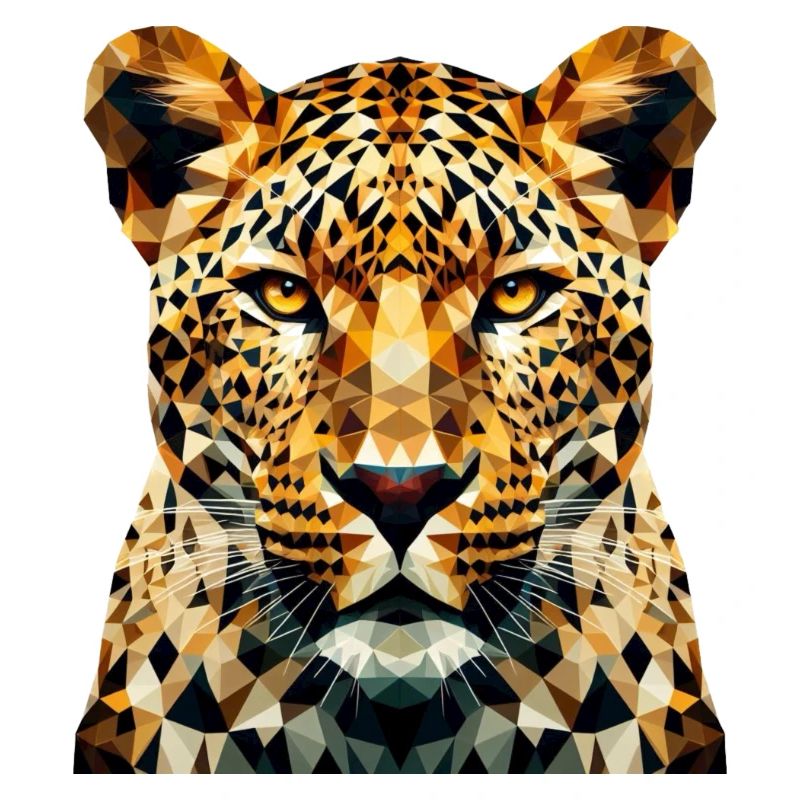 Un léopard dans le style polygonal