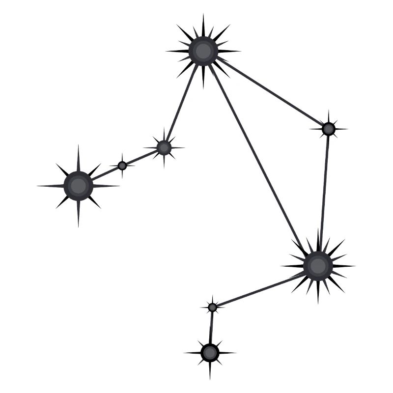 Waage Stern Sternbild Sternzeichen Schwarz & Grau