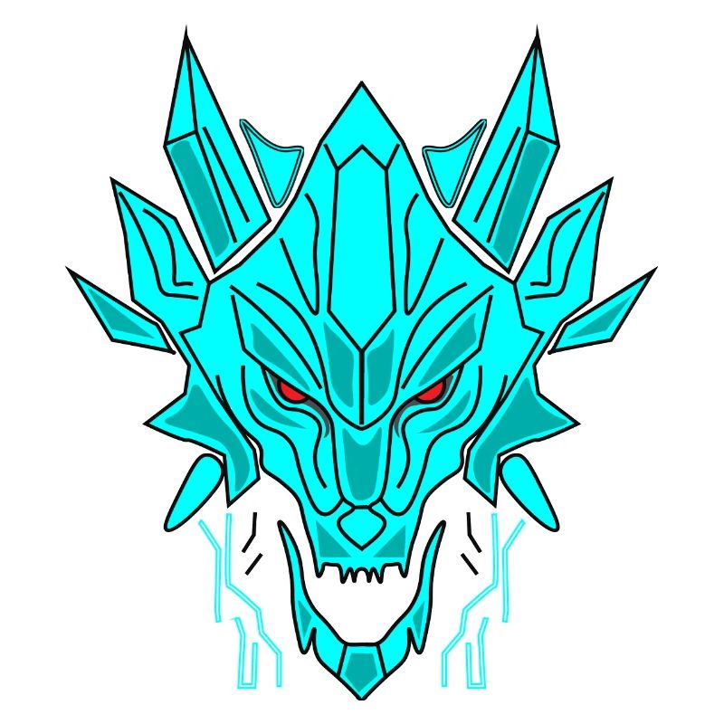 Geometrischer Eisdrache Kopf