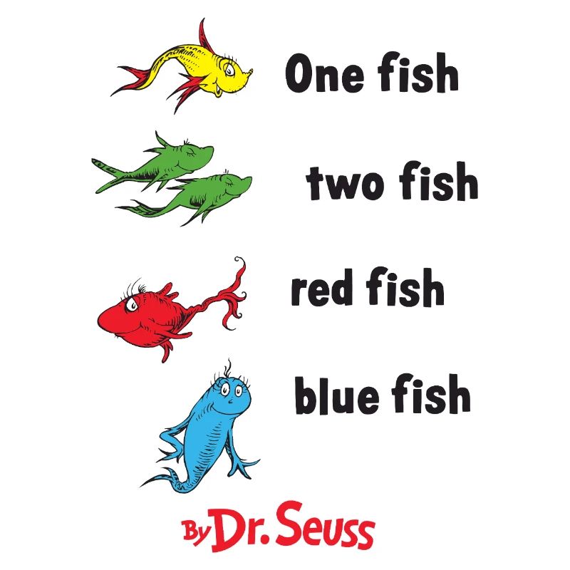 One Fish Two Fish Red Fish Blue Fish Iconic Design