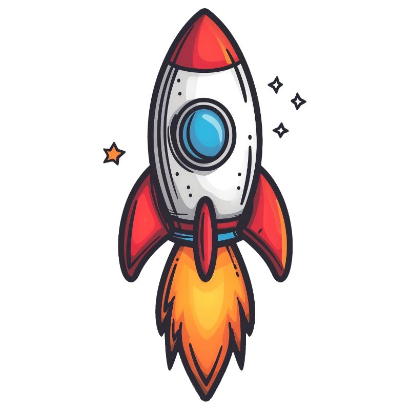 Cartoon Rocket Fire Flight