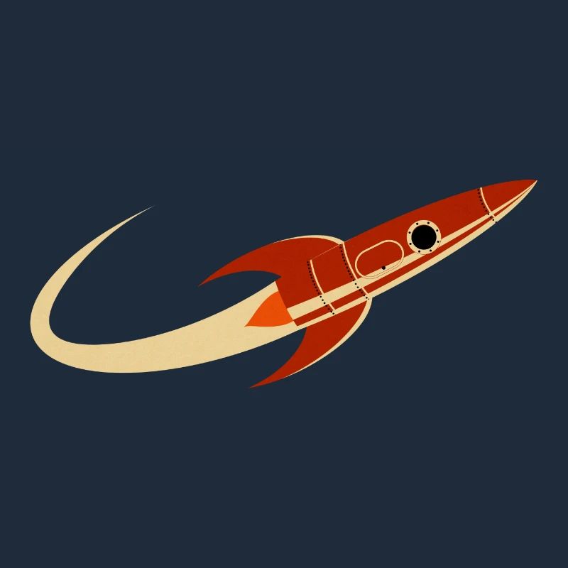 Fusée spatiale rouge