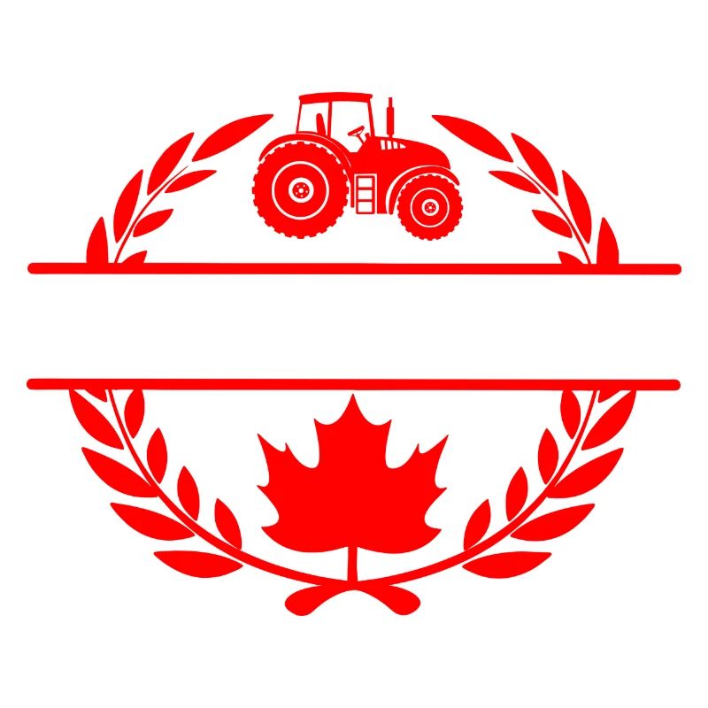 Canada maple leaf tractor laurel wreath