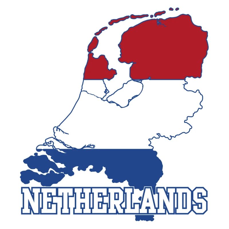 Netherlands Flag Map Silhouette