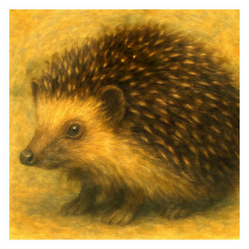 Hérisson doré à l’aquarelle