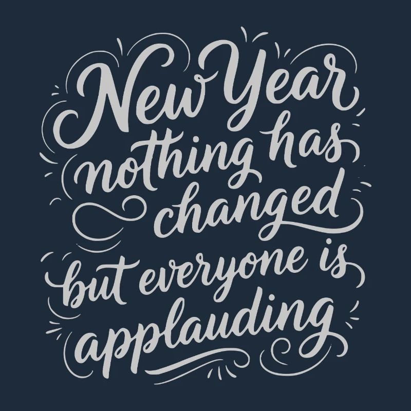 New Year Nothing Changed - Funny Sarcastic White