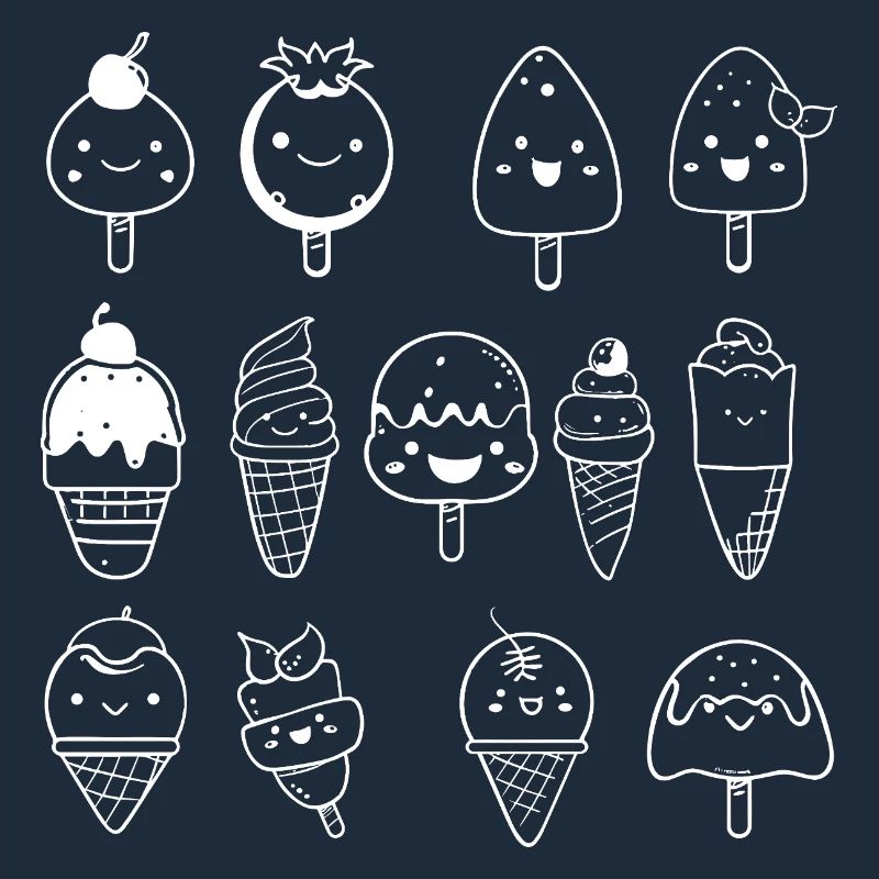Variété de glaces Look comique