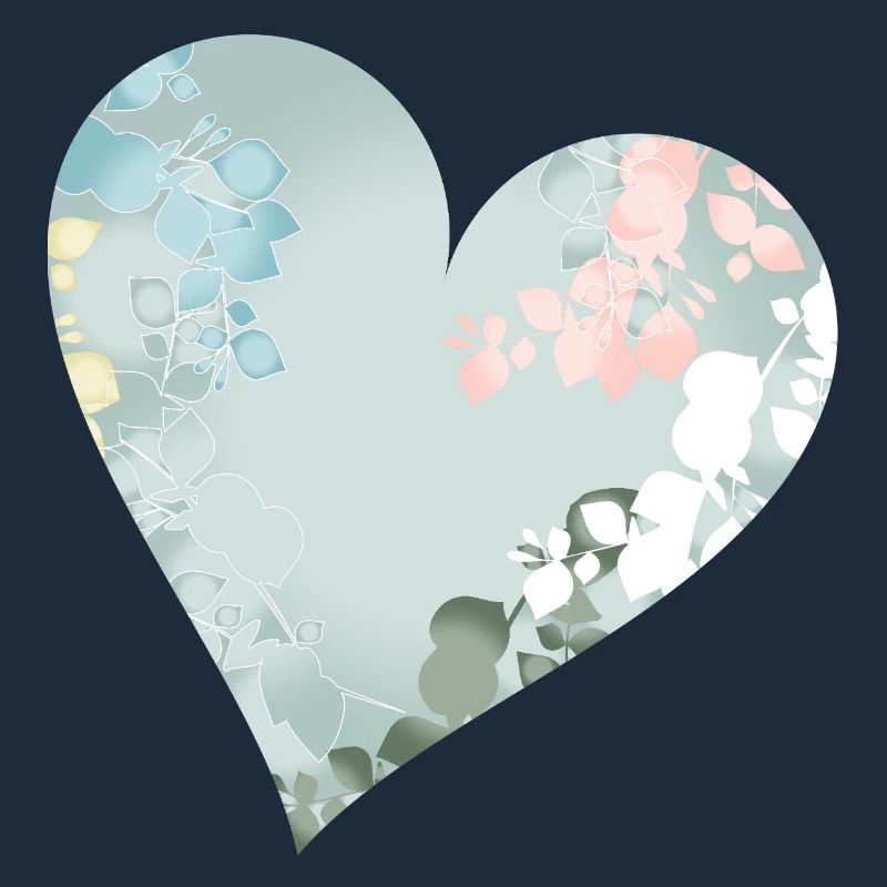 Pastel heart with floral pattern