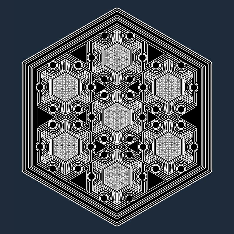 Psytrance Goa Techno Rave Geometry Hexagon Pattern