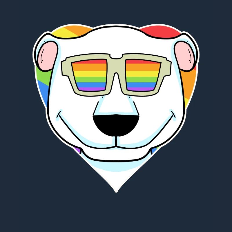 Regenbogen - Eisbär mit Brille
