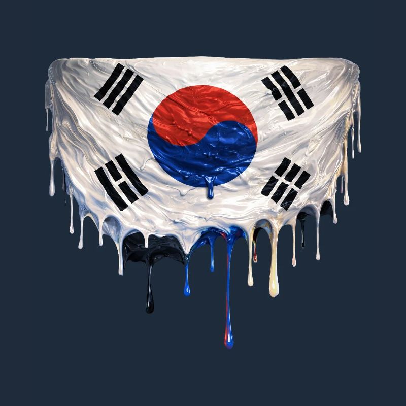 Drapeau coréen dégoulinant