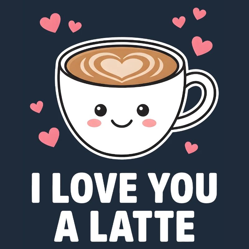 Ich liebe dich, ein süßer Latte-Kaffee-Design
