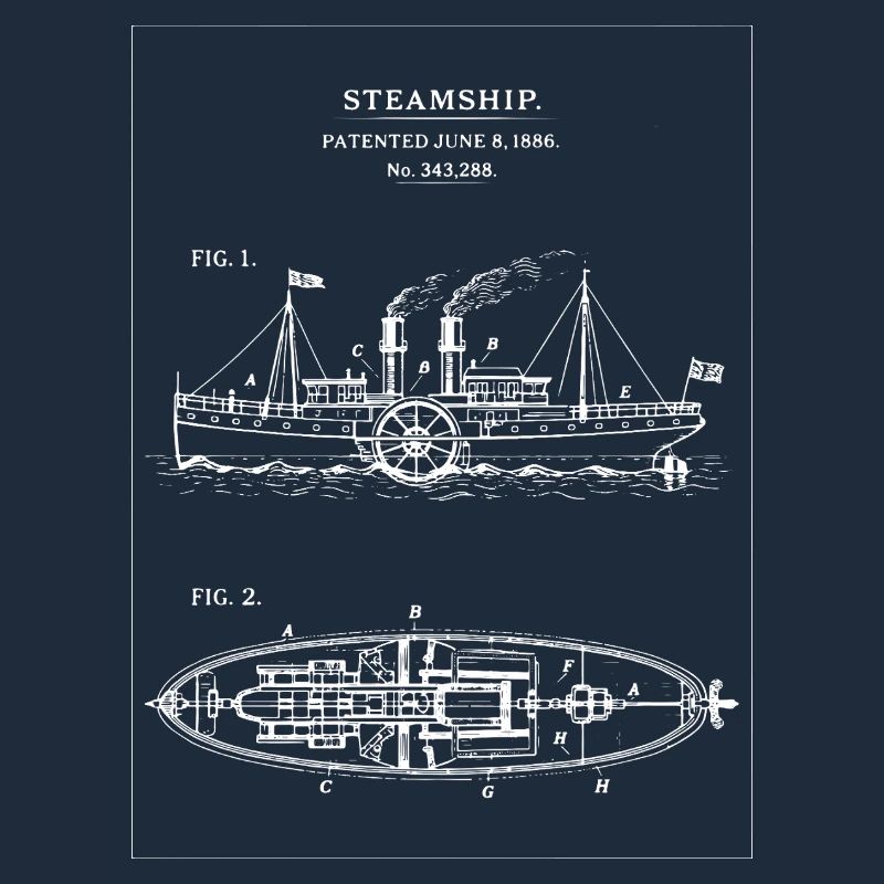 Dampfschiff Blueprint Dampfschiff
