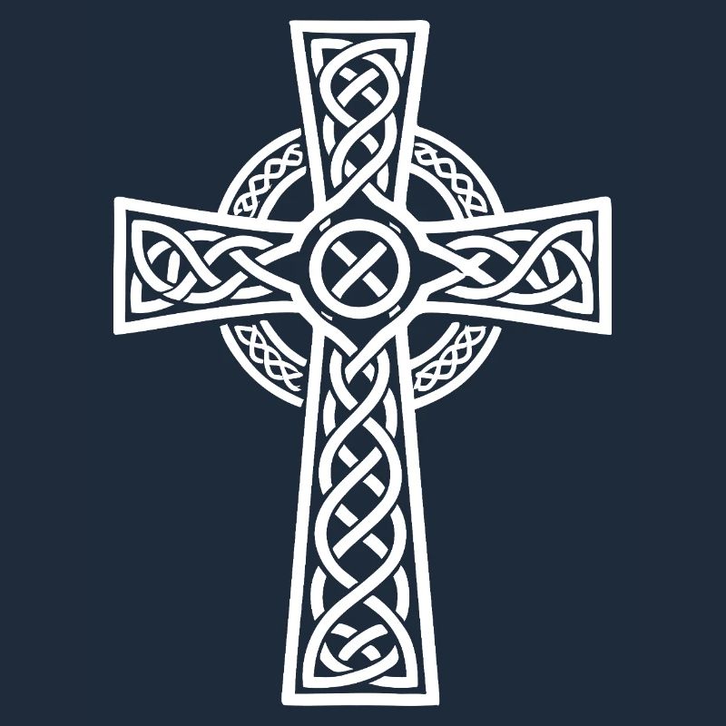 White on Black Knot Celtic Cross