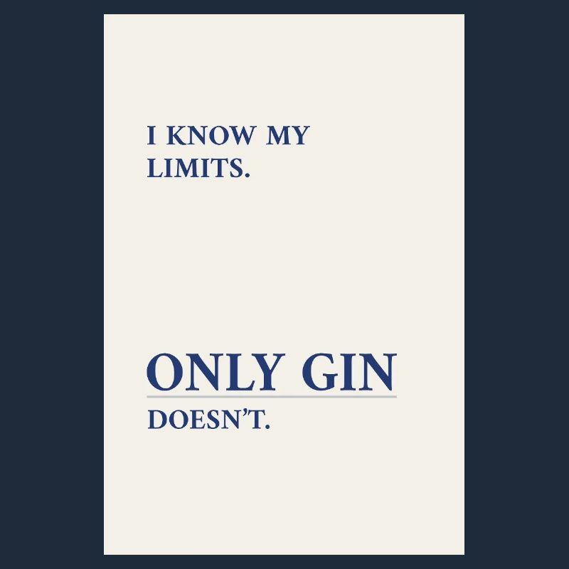 Gin n’a pas de limites – affiche à la typographie minimale