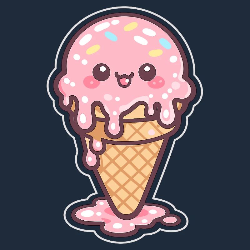 Kawaii Eiscreme mit Sprinkles