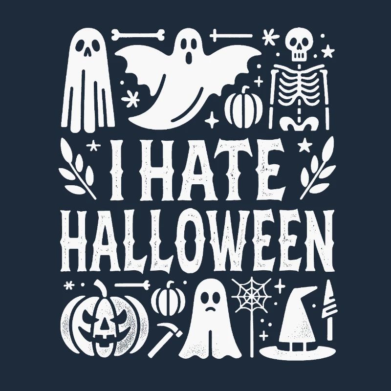Horror-Inspired Halloween Ghost Skeleton Design