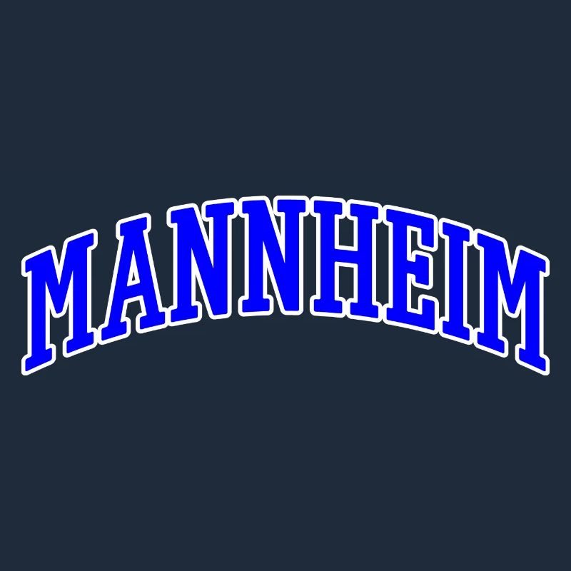 Mannheim Lettering Blue White