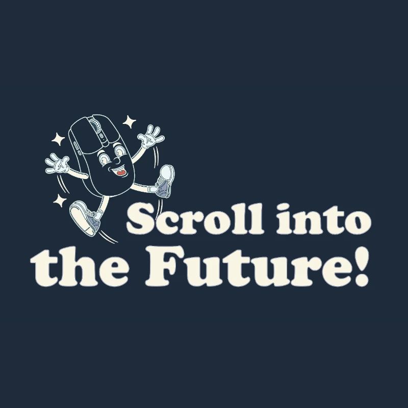 Scroll Into the Future – Retro Nerd Mouse Spruch