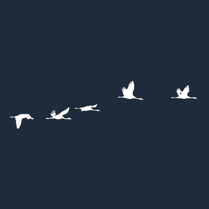 Oiseaux migrateurs blanc grue