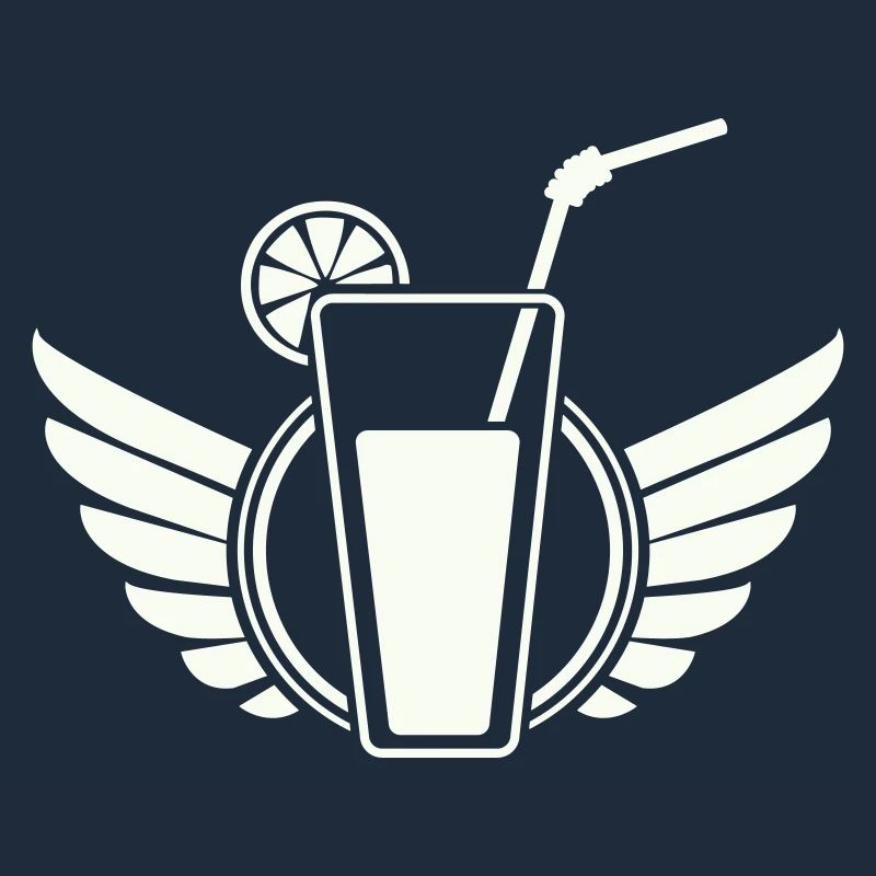 Wing cocktail with lemon slice