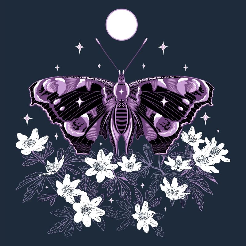 Moth Moth with bush anemones
