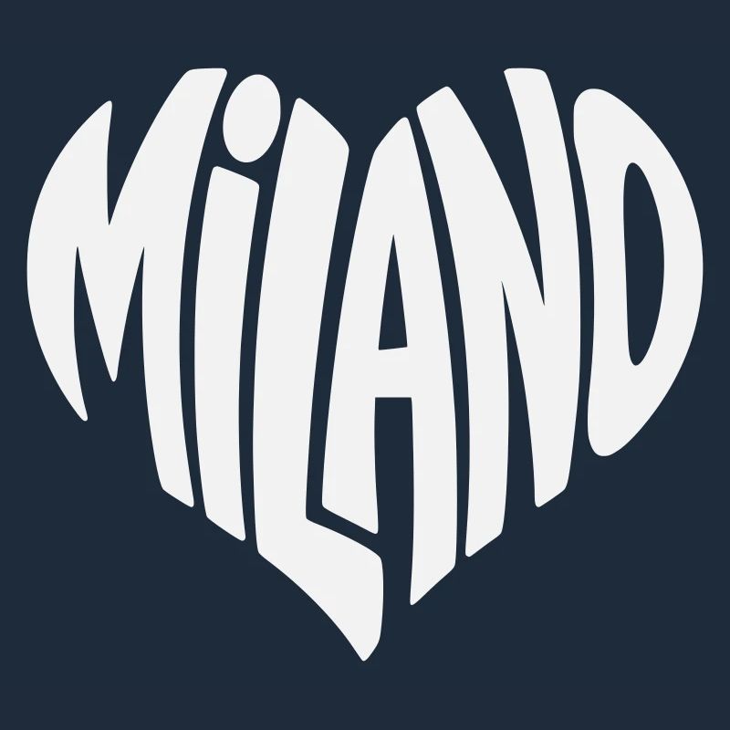 Milan Milano Heart Typography